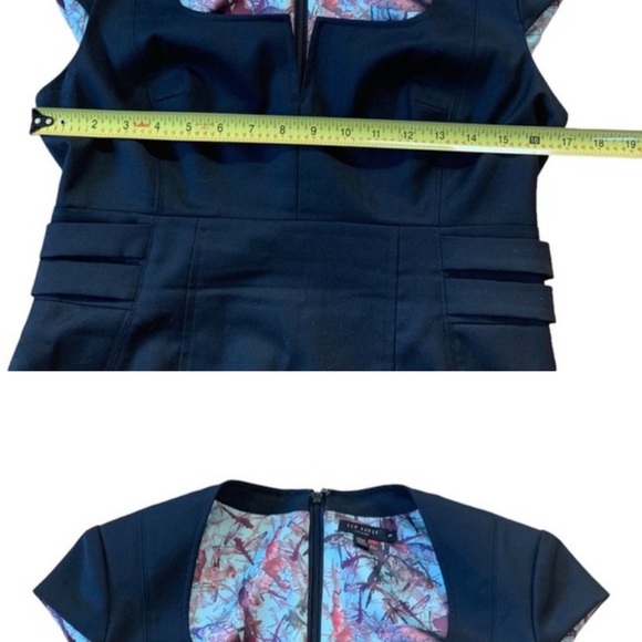 Black Ted Baker Agned Sheath Buckle Dress Size 3 - Picture 2 of 4